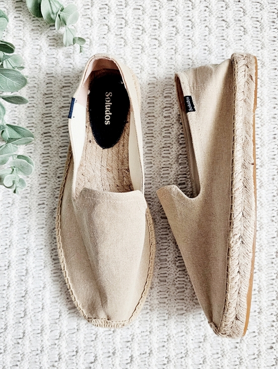 Soludos Men's Smoking Slipper Espadrille Slip On Natural Cotton Linen 9.5 NEW - Picture 8 of 16